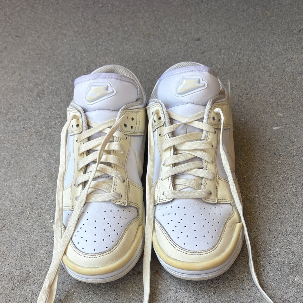 Nike Cream and White Low-Top Sneakers